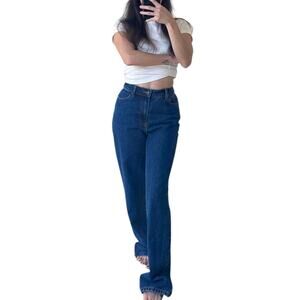 Rhythm. Dakota Blue Medium High-rise Straight-leg Cotton Denim Jeans Size US 4